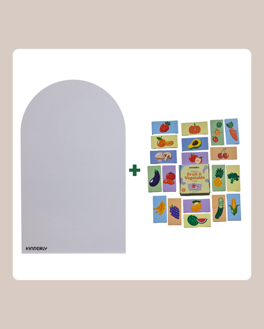 Magnetic Wallpaper (Gray) + Magnetic Fruit & Vegetable