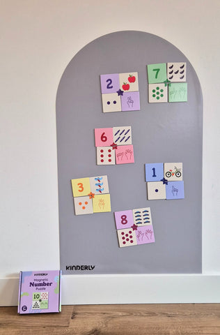 Magnetisch behang (Gray) + Magnetisch Nummerpuzzel