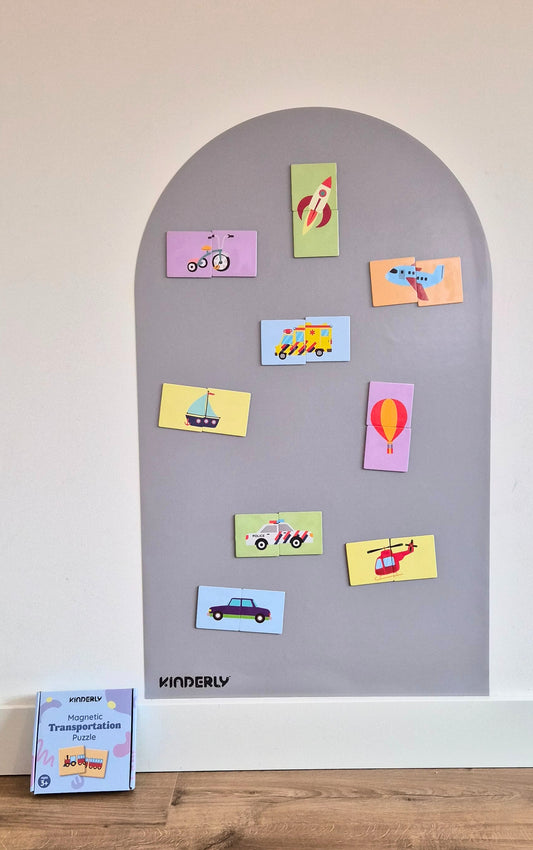 Magnetisch behang (Gray) + Magnetische Vervoerpuzzel