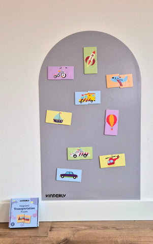 Magnetisch behang (Gray) + Magnetische Vervoerpuzzel