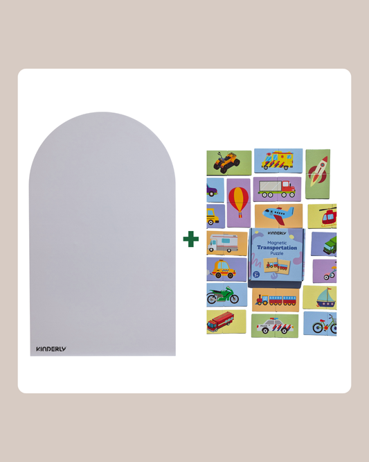 Magnetic Wallpaper (Gray) & Magnetic Transportation Puzzle