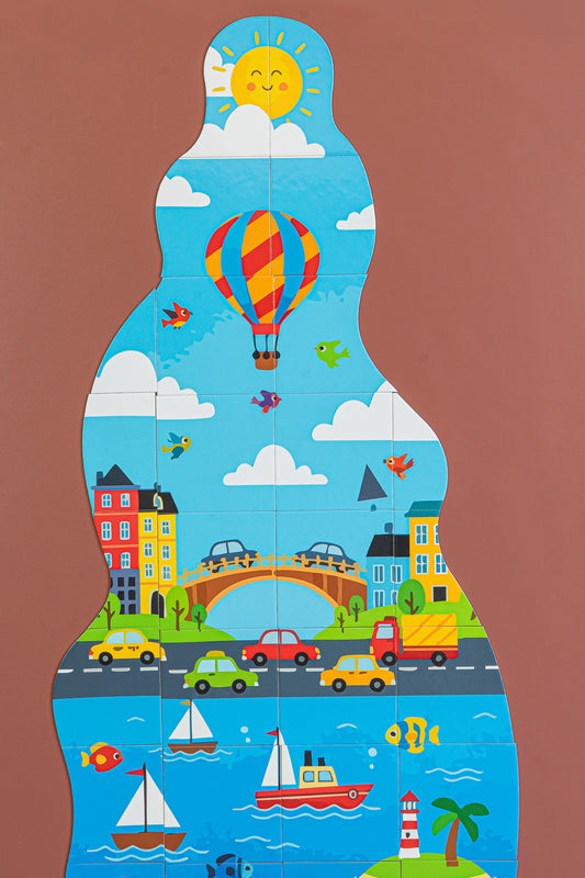 Magnetic Tower Puzzle (City life)